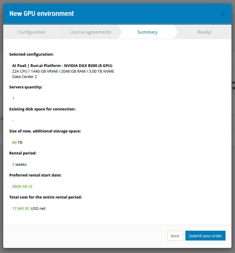Ordering an AI servers